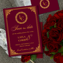 Klassischer Goldrahmen Royal Monogram Hochzeit