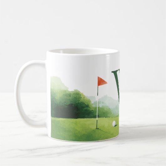Klassischer Golf Buggy mit individuellem Monogramm Kaffeetasse (Links)