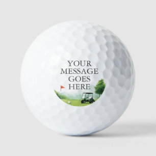 Klassischer Golf Buggy personalisierte Nachricht Golfball