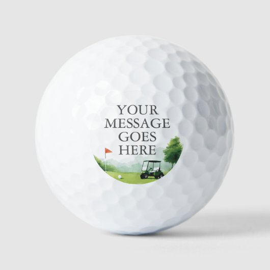 Klassischer Golf Buggy personalisierte Nachricht Golfball (Vorderseite)