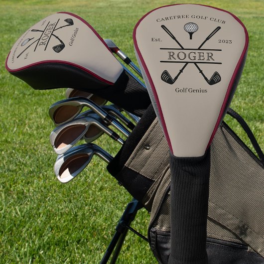 Klassischer Golf Club Burgund Piping Golf Headcover