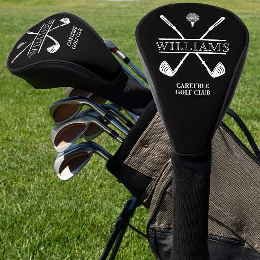 Klassischer Golfclub Name Black Golf Headcover