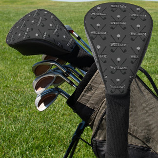 Klassischer Golfclub Name Grau Golf Headcover