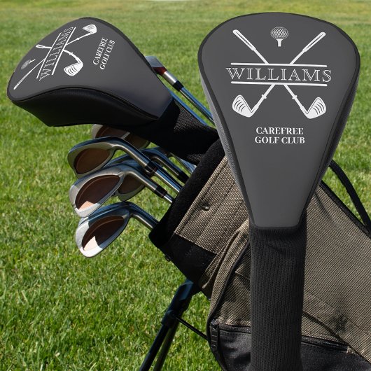 Klassischer Golfclub Name Grau Golf Headcover