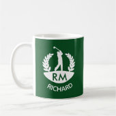 KLASSISCHER GOLFER MONOGRAMM NAME KAFFEETASSE (Links)