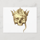 Klassischer Gothic Skull and Snake Crown Monotone Postkarte (Vorderseite)