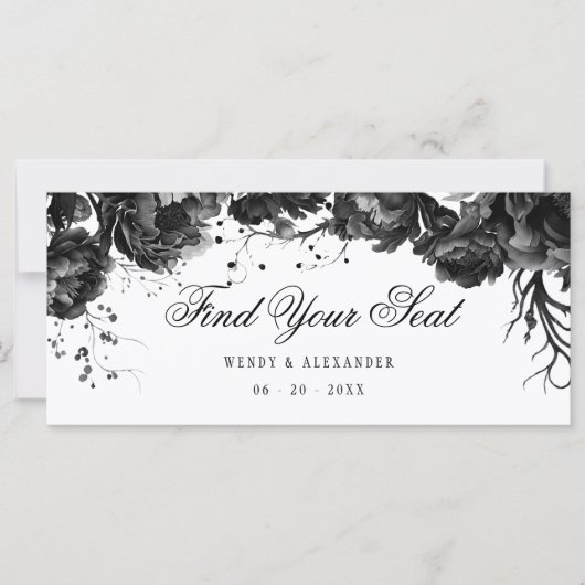 Klassischer Gothic White Hanging Seating Chart Hea (Vorderseite)