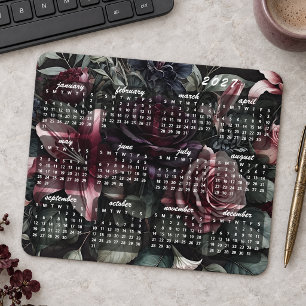 Klassischer gotischer Blumenstrauß-Kalender 2027 Mousepad