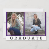 Klassischer Graduate Lila Hinzufügen von zwei benu Ankündigung (Vorderseite)