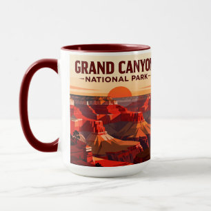 Klassischer Grand Canyon im WPA-Stil, personalisie Tasse