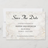 Klassischer grauer Marmor Save the Date (Vorderseite)