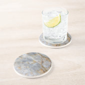 Klassischer grauer Quarz-Kristall Sandstein Untersetzer (Seite)