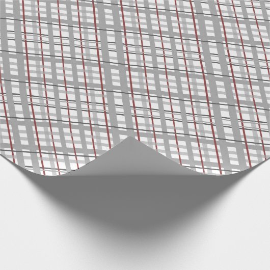 Klassischer grauer Tartan-kariertes Muster Geschenkpapier (Ecke)