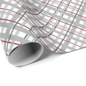 Klassischer grauer Tartan-kariertes Muster Geschenkpapier (Rolleneckpunkt)