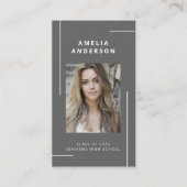 Klassischer grauer Typografie-Foto-Abschluss Visitenkarte (Vorderseite)