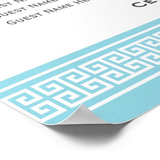 Klassischer griechischer Key 12 Tables Sitzplan Bl Poster (Ecke)