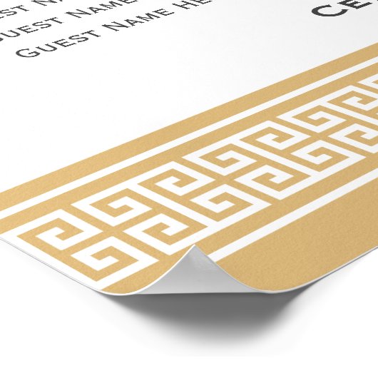 Klassischer griechischer Key 12 Tables Sitzplan Go Poster (Ecke)