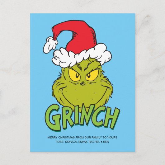 Klassischer Grinch | Böse oder Braver Feiertagspostkarte (Vorderseite)