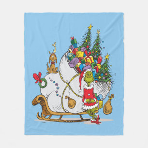 Klassischer Grinch Der Grinch und Max auf der Fl Fleecedecke