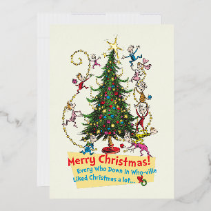 Klassischer Grinch Frohe Weihnachten! Folien Feiertagskarte