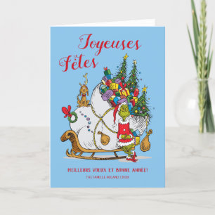 Klassischer Grinch   Grinch & Max mit Schlitten Feiertagskarte