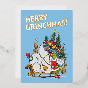 Klassischer Grinch   Grinch & Max Runaway Slei Folien Feiertagskarte