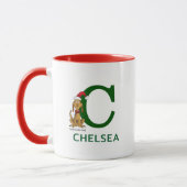 Klassischer Grinch Max | Name & Monogramm C Tasse (Links)
