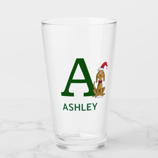 Klassischer Grinch Max | Name & Monogramm Glas (Vorderseite)