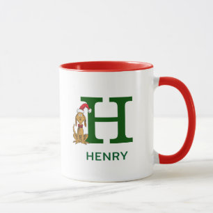 Klassischer Grinch Max Name & Monogramm H Tasse