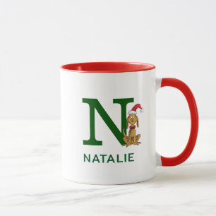 Klassischer Grinch Max Name & Monogramm N Tasse