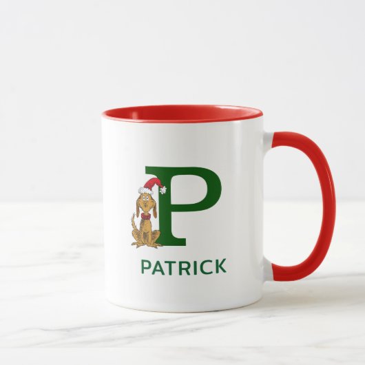 Klassischer Grinch Max | Name & Monogramm P Tasse (Rechts)