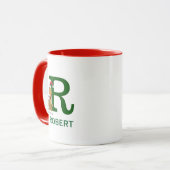 Klassischer Grinch Max | Name & Monogramm R Tasse (Vorderseite Links)