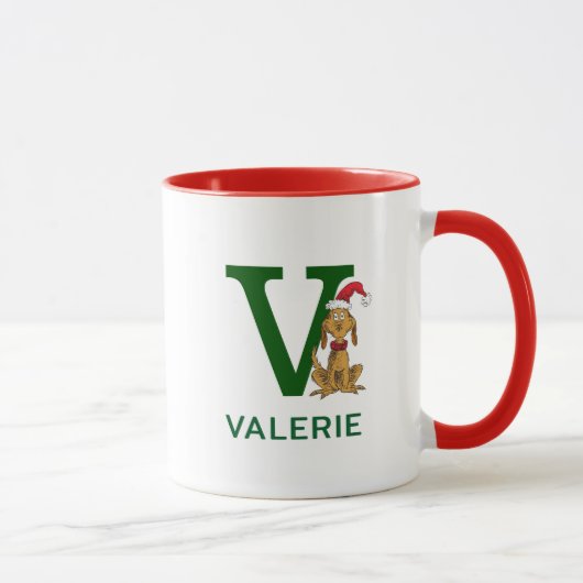Klassischer Grinch Max | Name & Monogramm V Tasse (Rechts)