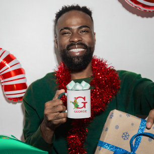 Klassischer Grinch   Unartiger Name & Monogramm G Tasse