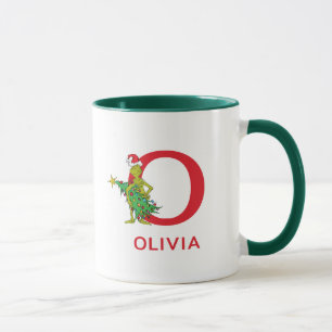 Klassischer Grinch Unartiger Name & Monogramm O Tasse