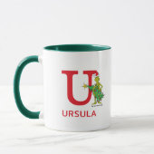 Klassischer Grinch | Unartiger Name & Monogramm U Tasse (Links)