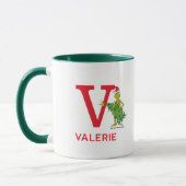 Klassischer Grinch | Unartiger Name & Monogramm V Tasse (Links)