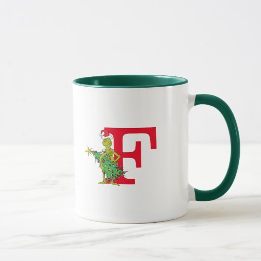 Klassischer Grinch | Unartiges Monogramm F Tasse (Rechts)