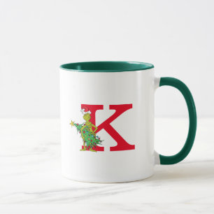 Klassischer Grinch Unartiges Monogramm K Tasse