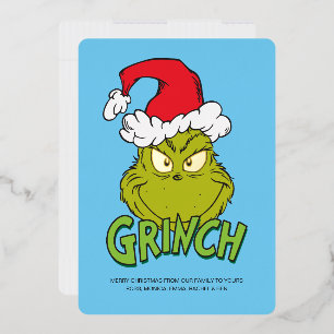 Klassischer Grinch   Ungezogen oder Artig Folien Feiertagskarte