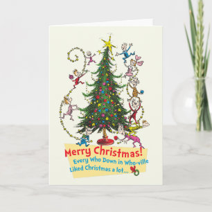 Klassischer Grinch Weihnachtsbaum aus Whoville Feiertagskarte