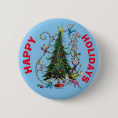 Klassischer Grinch | Weihnachtsbaum Button (Vorderseite)