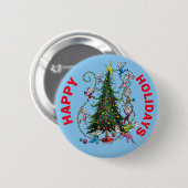 Klassischer Grinch | Weihnachtsbaum Button (Vorne & Hinten)