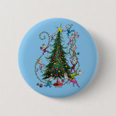 Klassischer Grinch | Weihnachtsbaum Button (Vorderseite)