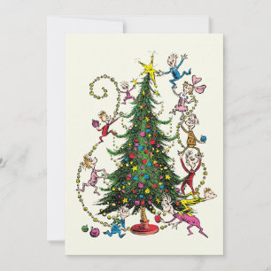 Klassischer Grinch   Weihnachtsbaum-Feiertagsfoto Feiertagskarte