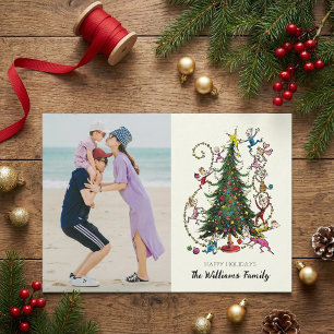 Klassischer Grinch   Weihnachtsbaum-Feiertagsfoto Feiertagskarte