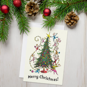 Klassischer Grinch Weihnachtsbaum Feiertagskarte