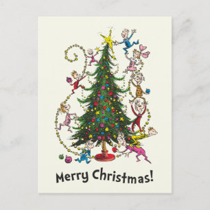 Klassischer Grinch   Weihnachtsbaum Feiertagspostkarte