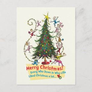 Klassischer Grinch Weihnachtsbaum Feiertagspostkarte