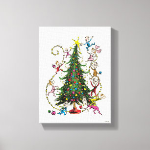 Klassischer Grinch   Weihnachtsbaum Leinwanddruck